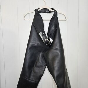S.P. Leather Motorcycle Chaps Genuine Leather Black Large Made In USA